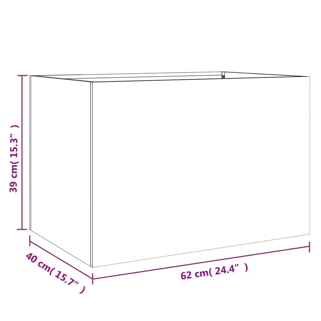 Steel Planter for Garden 62x40x39 cm Anthracite Raised Flower Bed Container Box