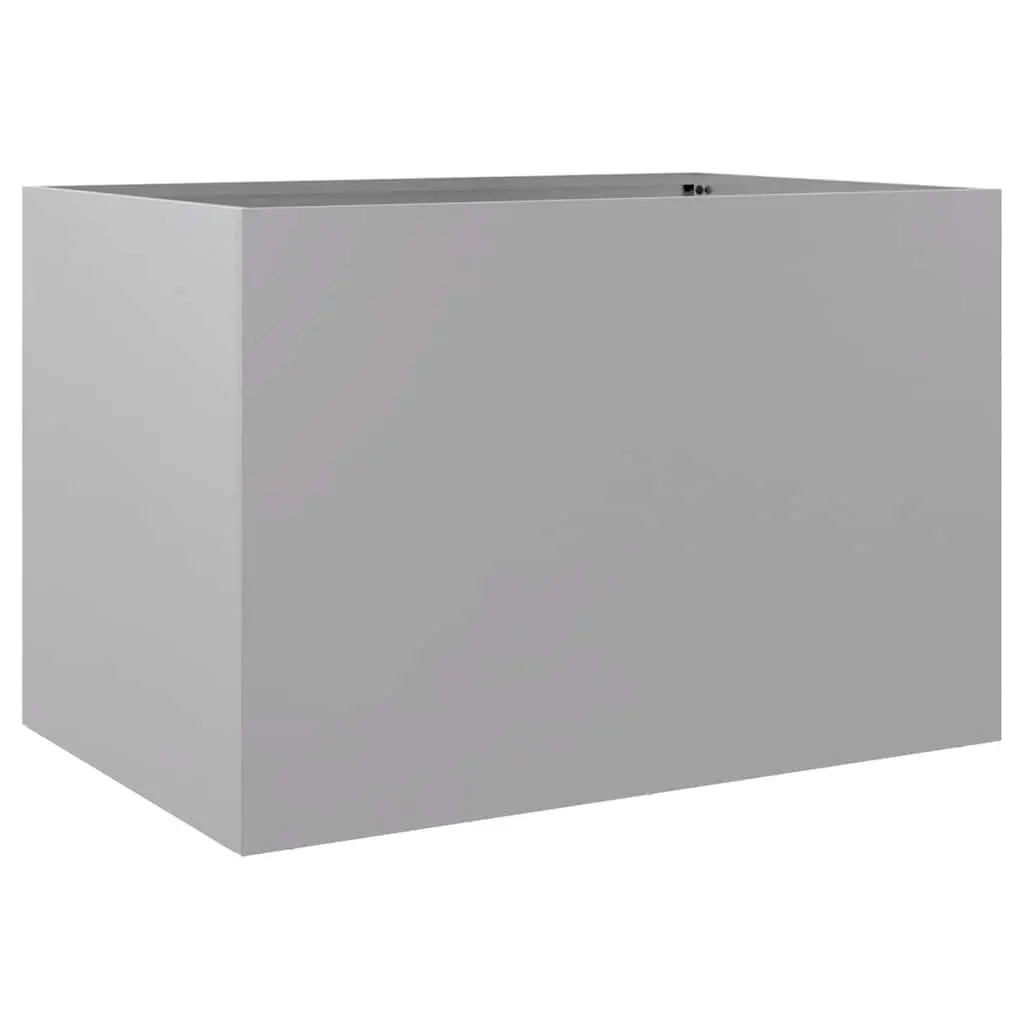 Galvanised Steel Planter Garden Raised Flower Box Silver 62x40x39 cm