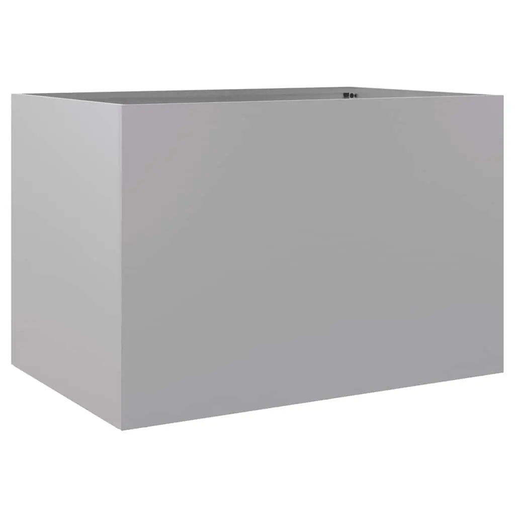 Galvanised Steel Planter Garden Raised Flower Box Silver 62x40x39 cm