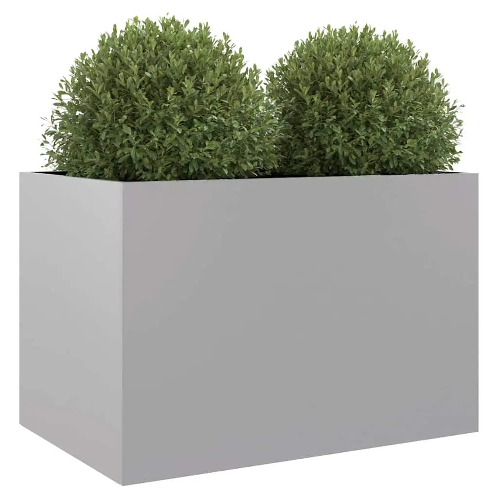 Galvanised Steel Planter Garden Raised Flower Box Silver 62x40x39 cm