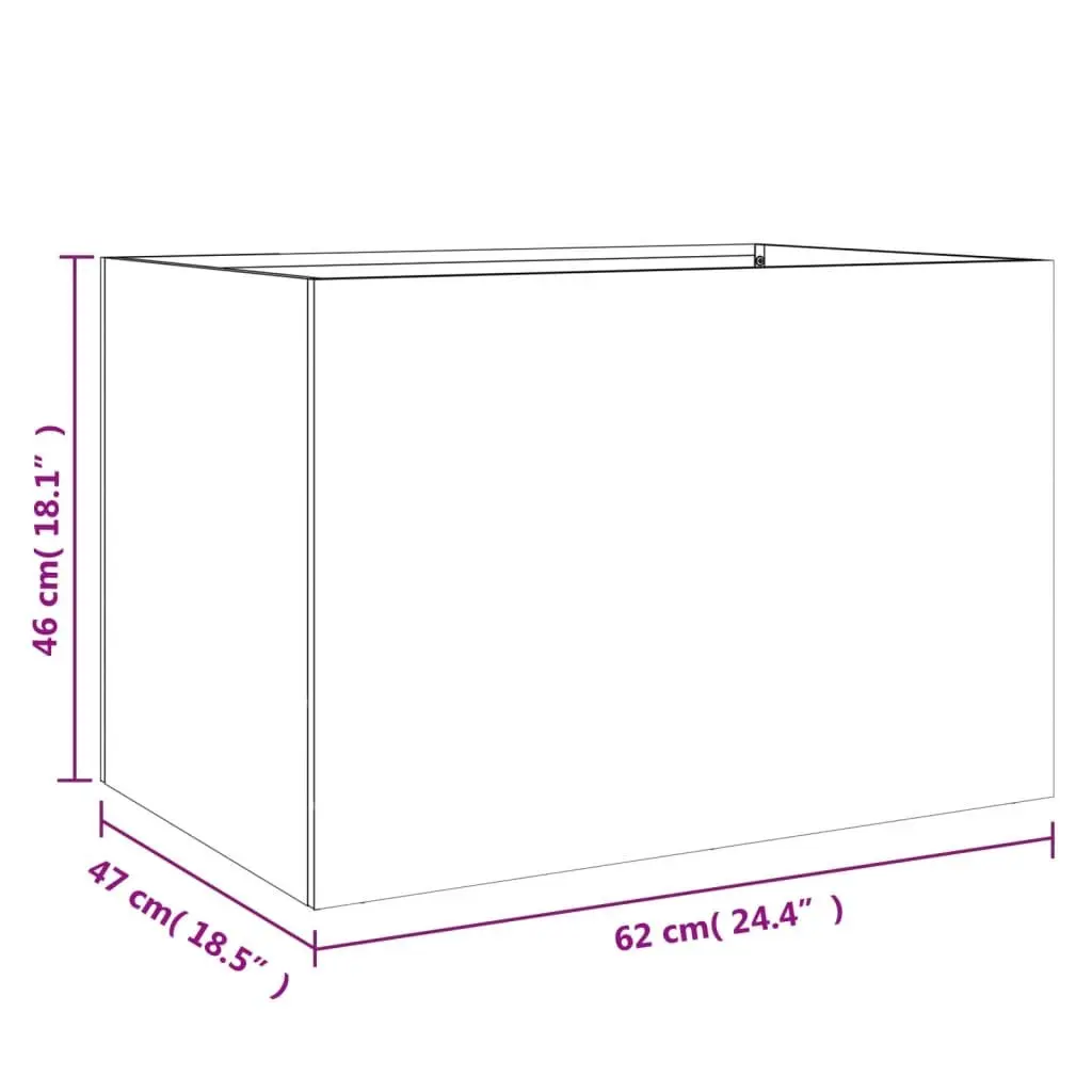 Steel Planter Outdoor Garden Bed White 62 x 47 x 46 cm