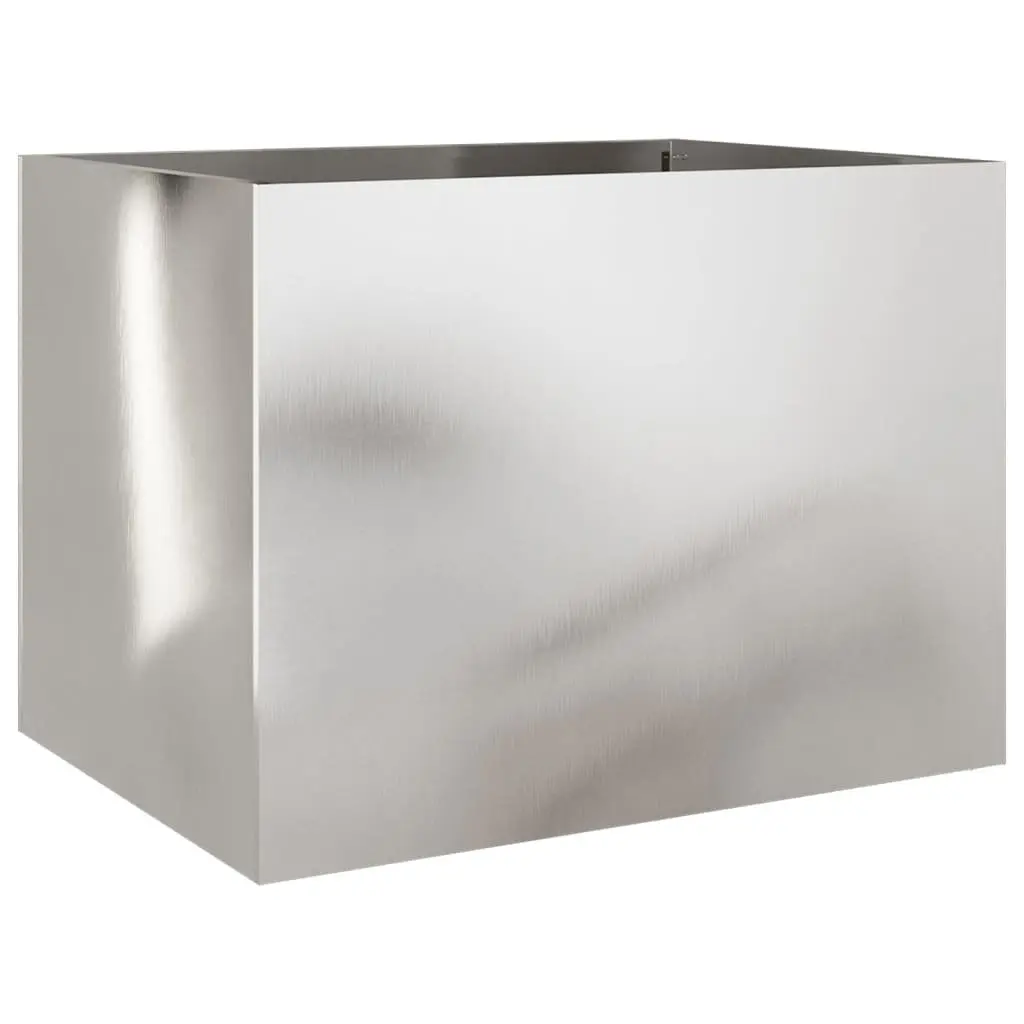 Raised Garden Planter Outdoor Silver Stainless Steel Large 62L x 47W x 46H cm