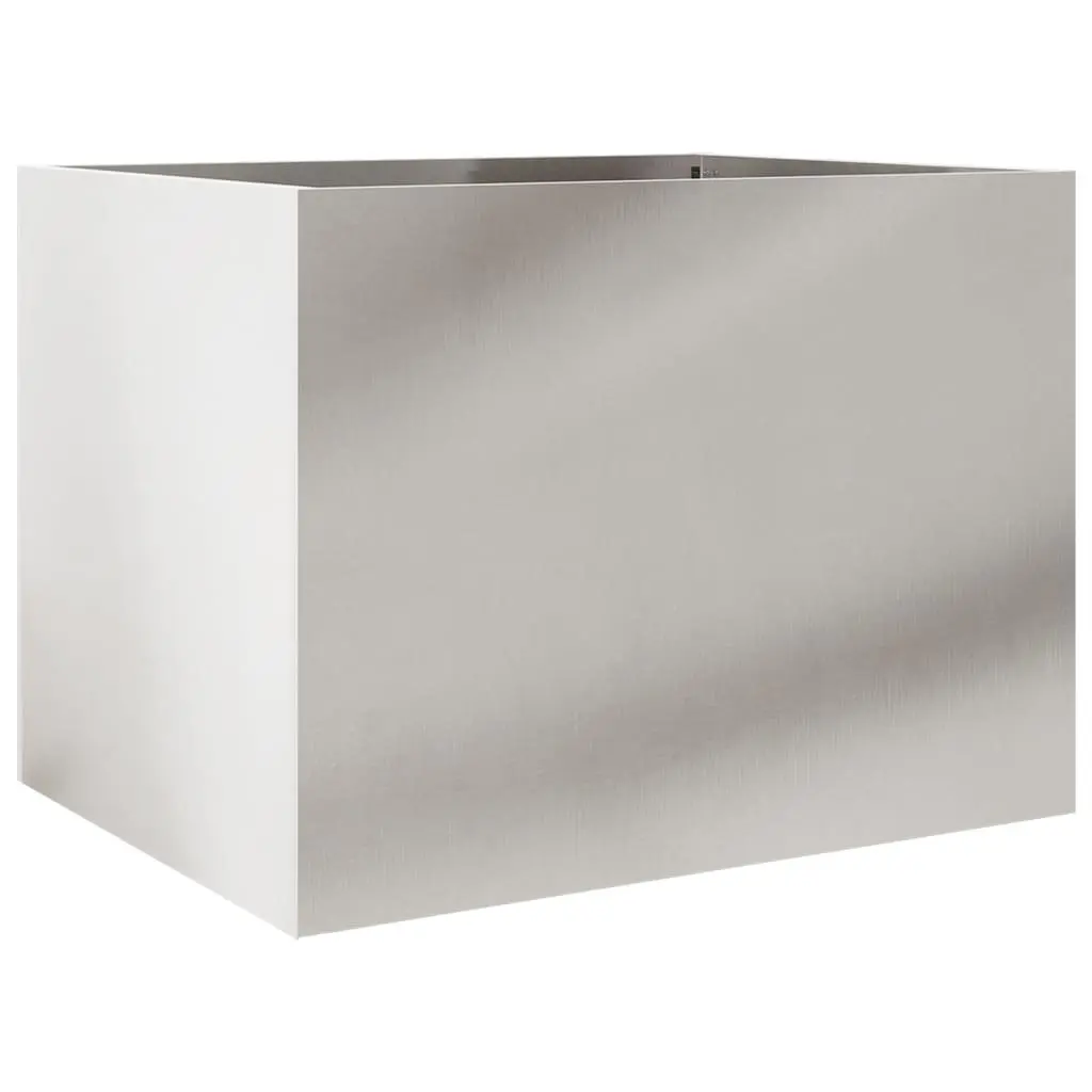 Raised Garden Planter Outdoor Silver Stainless Steel Large 62L x 47W x 46H cm