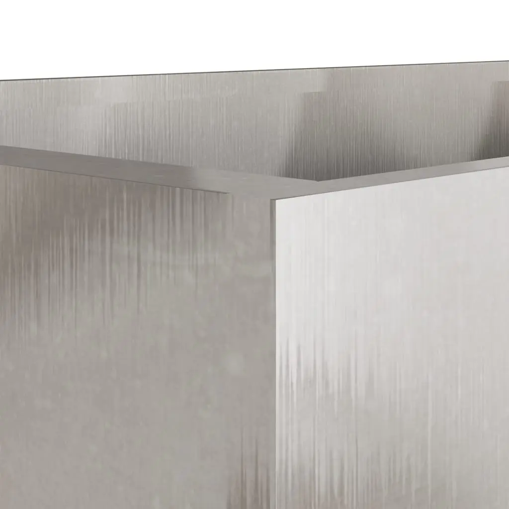 Raised Garden Planter Outdoor Silver Stainless Steel Large 62L x 47W x 46H cm