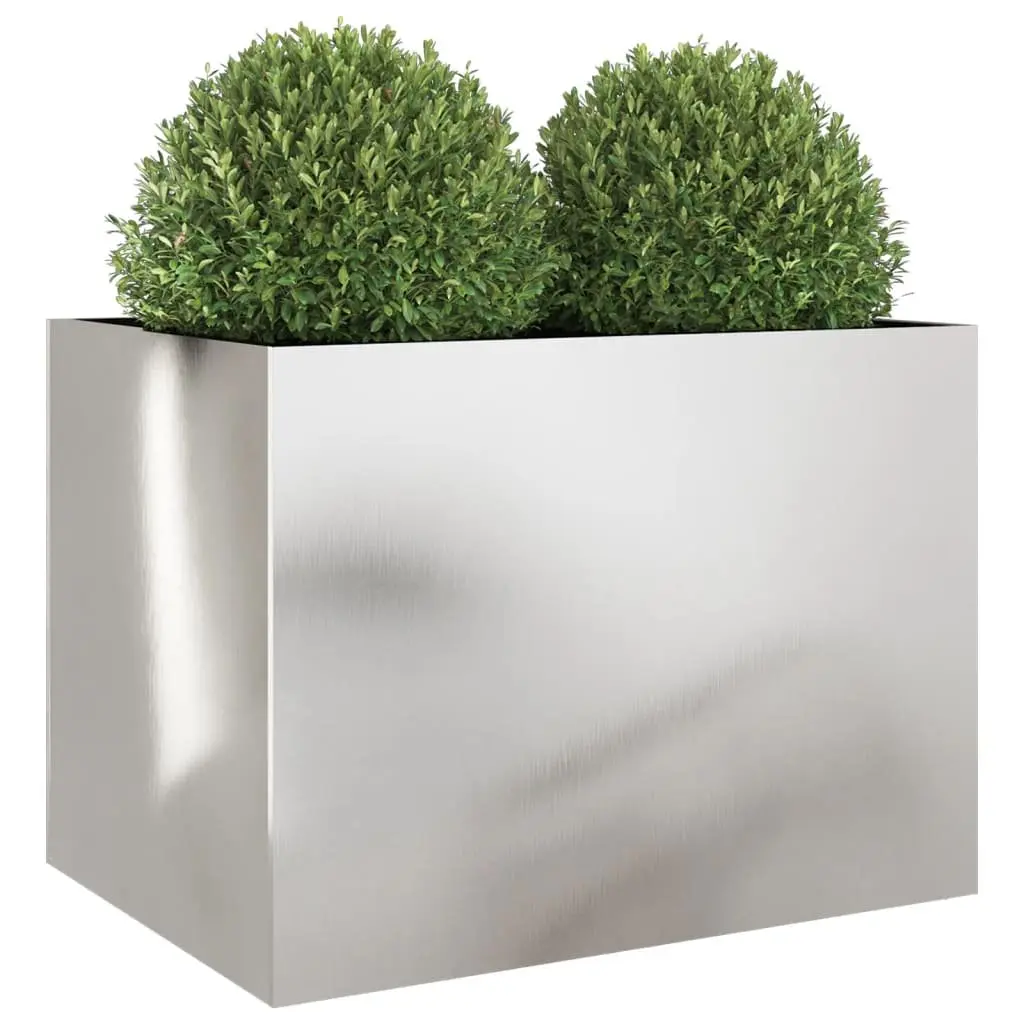 Raised Garden Planter Outdoor Silver Stainless Steel Large 62L x 47W x 46H cm
