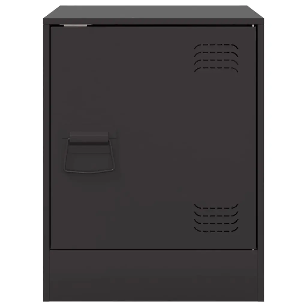 Bedside Cabinets 2 Pieces Black Bedroom Storage Tables Nightstand Furniture