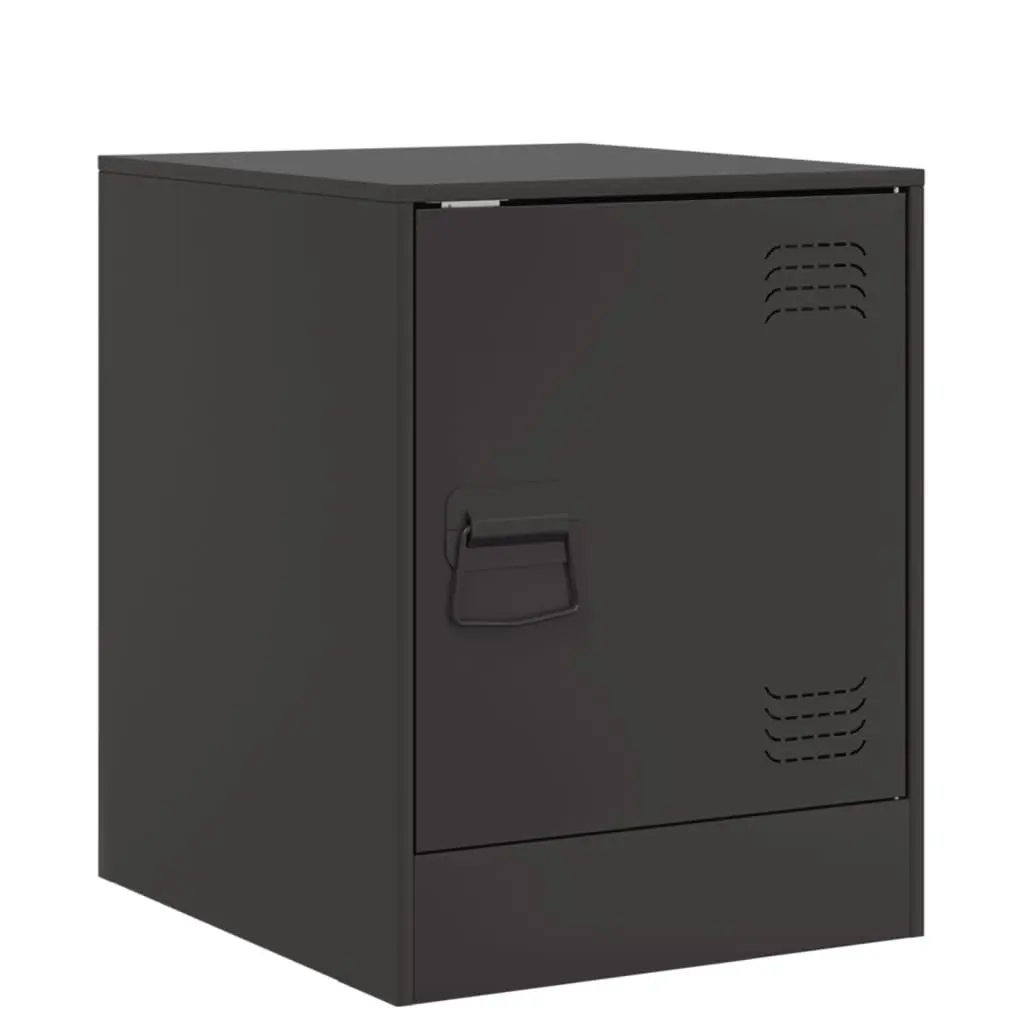 Bedside Cabinets 2 Pieces Black Bedroom Storage Tables Nightstand Furniture