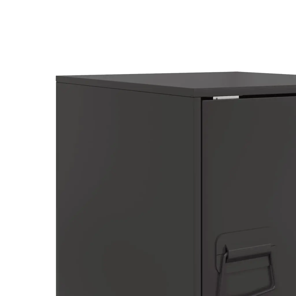 Bedside Cabinets 2 Pieces Black Bedroom Storage Tables Nightstand Furniture
