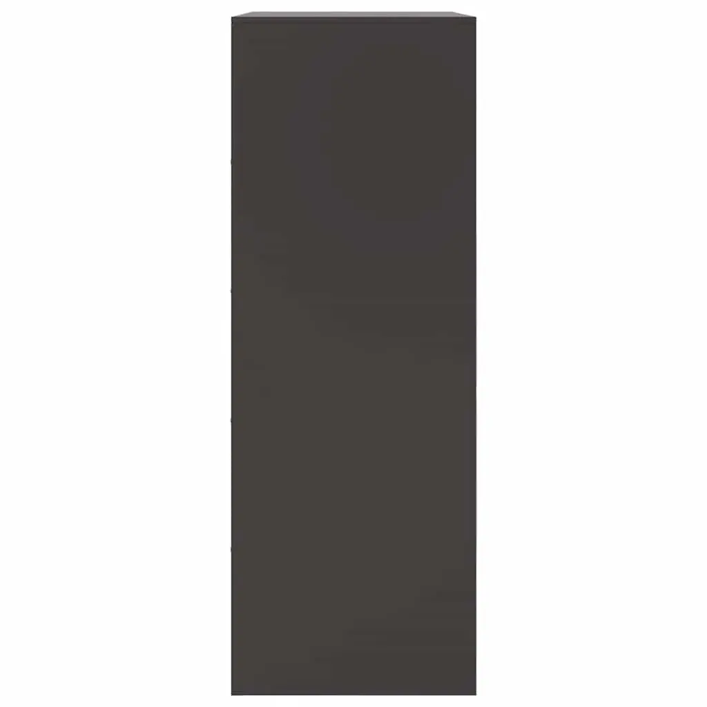 Black Sideboard Storage Cabinet with Steel Frame and Handles 67x39x107cm