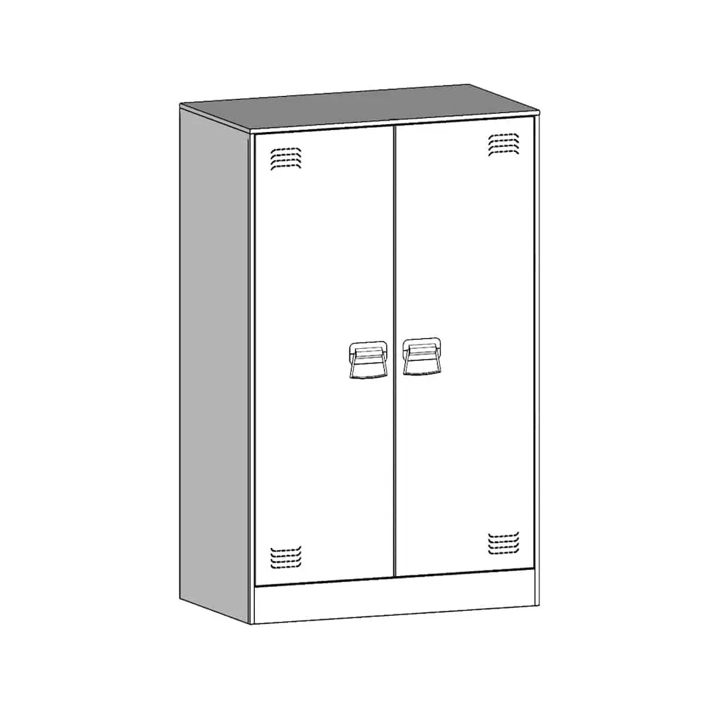 Black Sideboard Storage Cabinet with Steel Frame and Handles 67x39x107cm