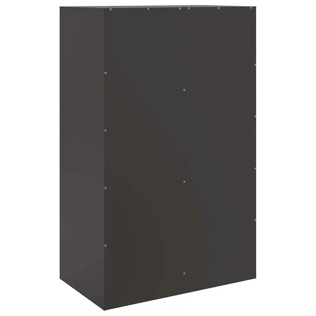 67x39x107 cm Black Sideboard with Cold-Rolled Steel Frame
