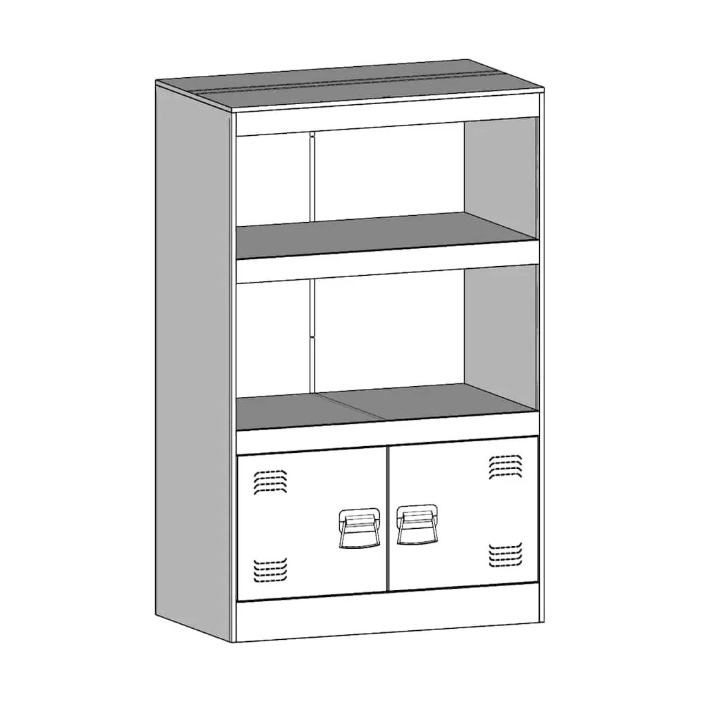 67x39x107 cm Black Sideboard with Cold-Rolled Steel Frame