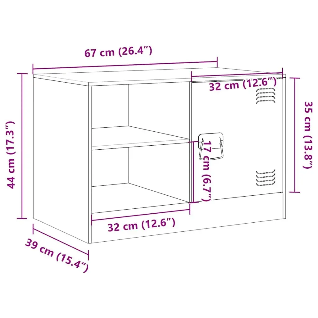 TV Cabinet Storage Unit 2 Pieces Black 67x39x44 cm