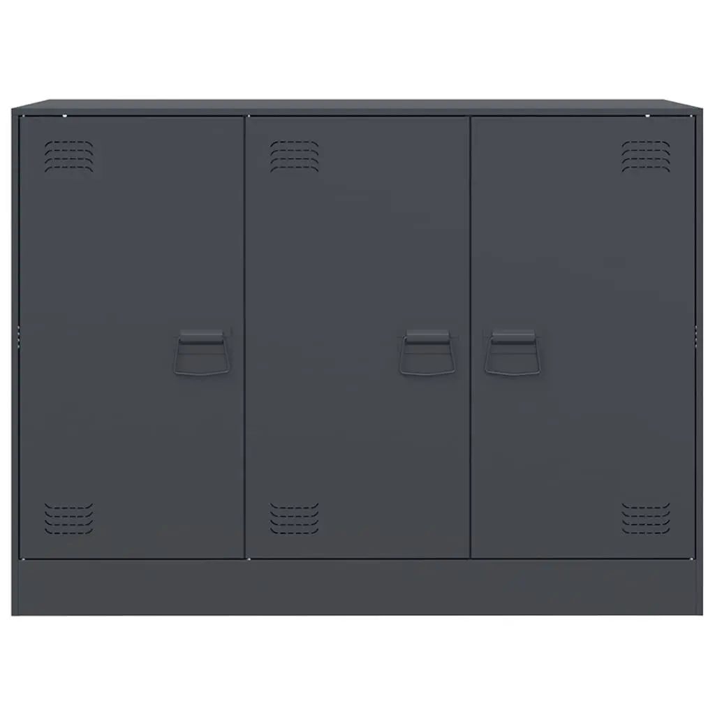 Sideboard Anthracite Storage Cabinet Steel Frame Living Room 99 x 39 x 73 cm