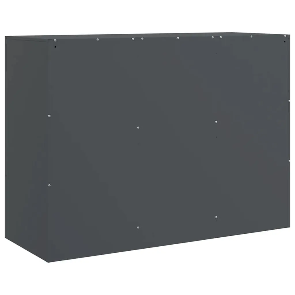 Sideboard Anthracite Storage Cabinet Steel Frame Living Room 99 x 39 x 73 cm
