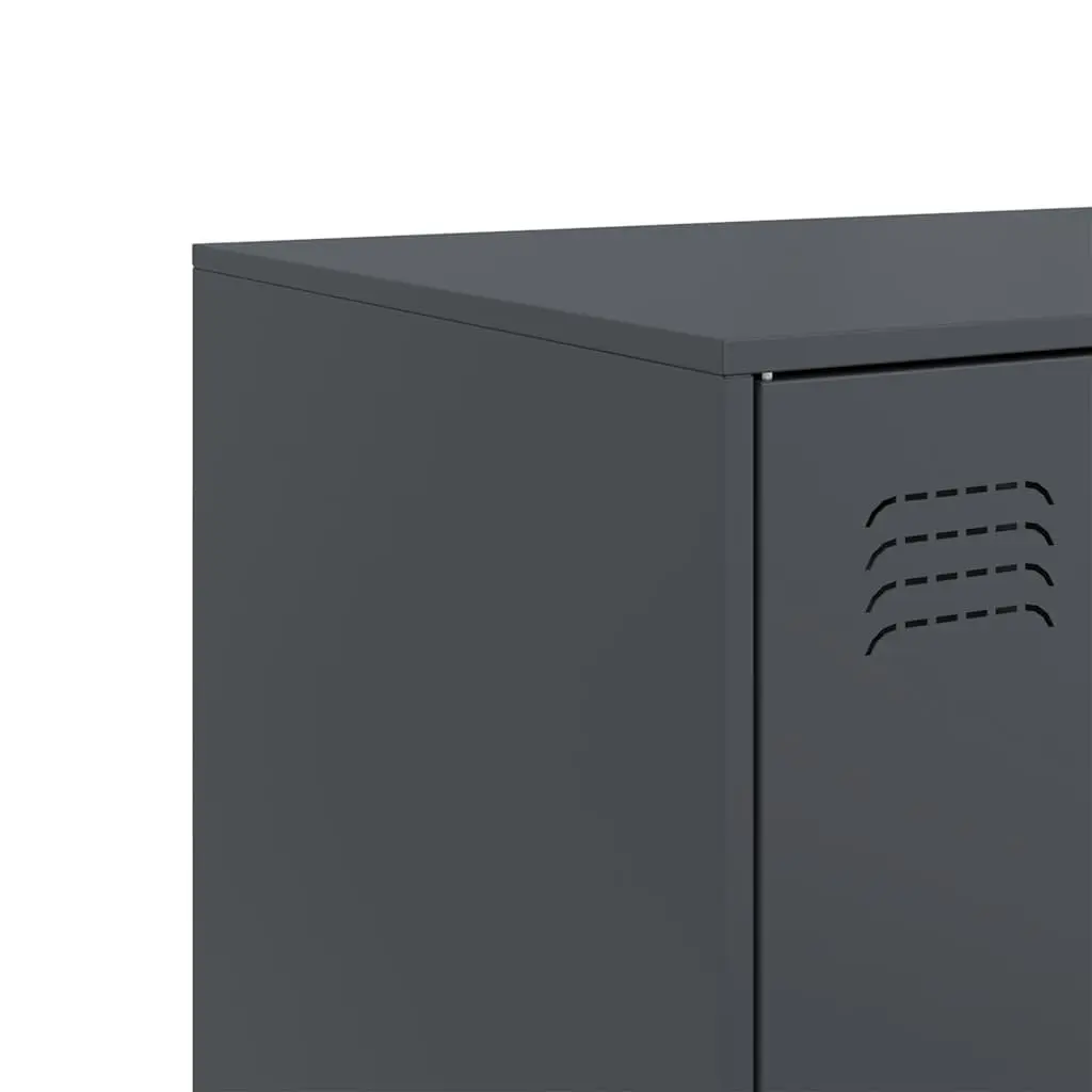 Sideboard Anthracite Storage Cabinet Steel Frame Living Room 99 x 39 x 73 cm