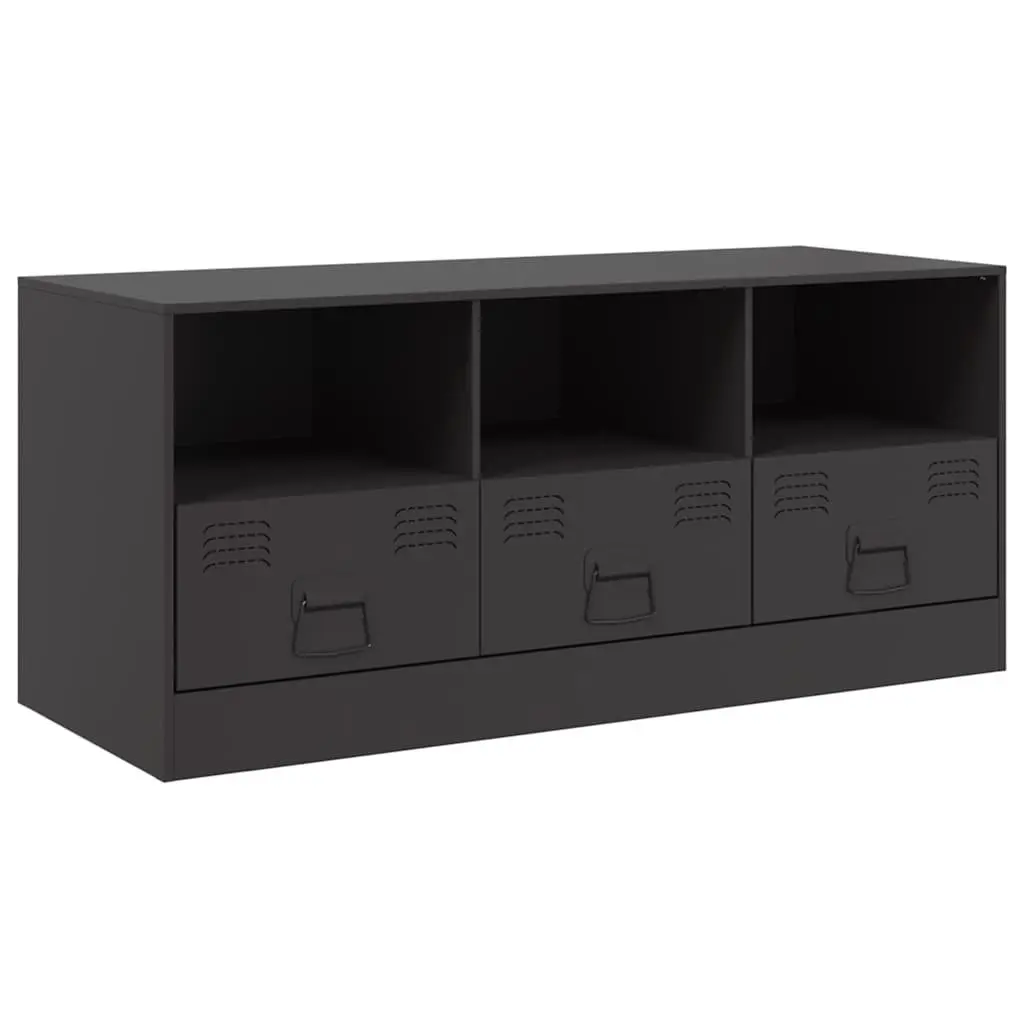 TV Cabinet Black Storage Unit for Living Room Bedroom 99x39x44 cm