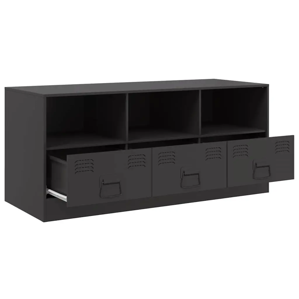 TV Cabinet Black Storage Unit for Living Room Bedroom 99x39x44 cm
