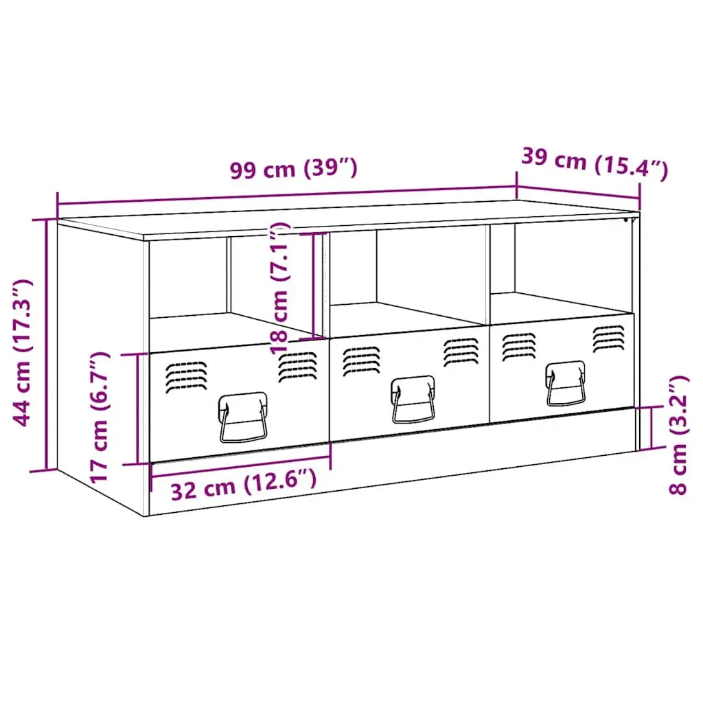 TV Cabinet Black Storage Unit for Living Room Bedroom 99x39x44 cm