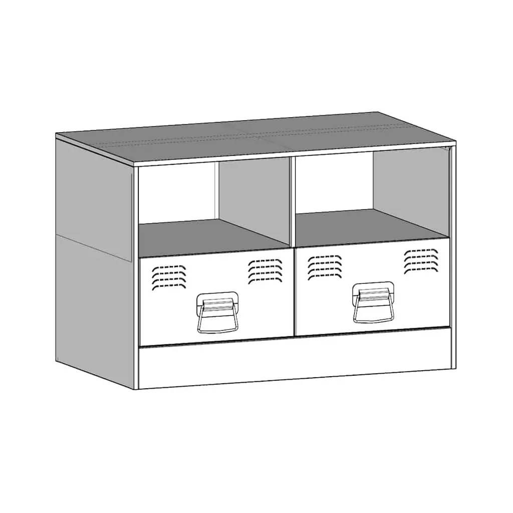 TV Cabinet 2 Pieces Black Storage Unit Furniture Organiser Shelves