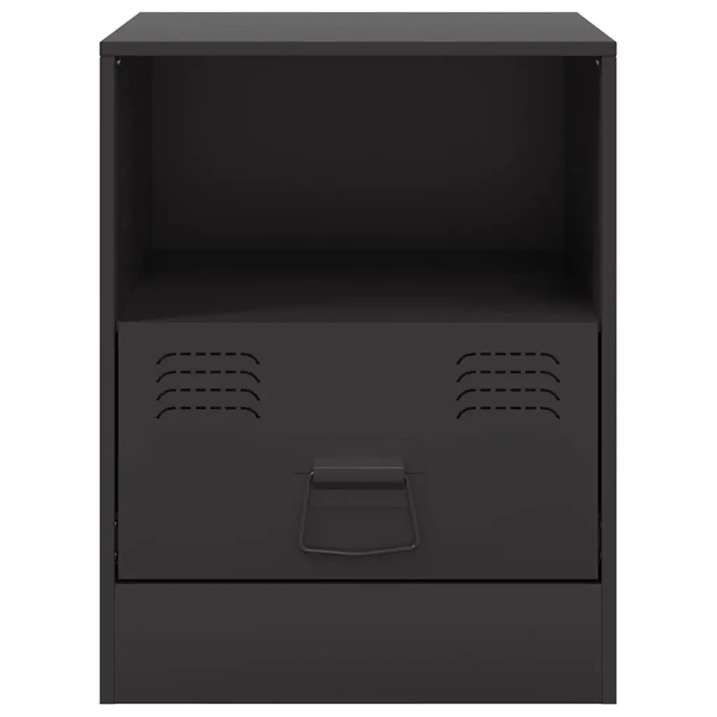 Bedside Cabinets 2 Piece Black Nightstand Storage Bedroom 34.5x39x44cm