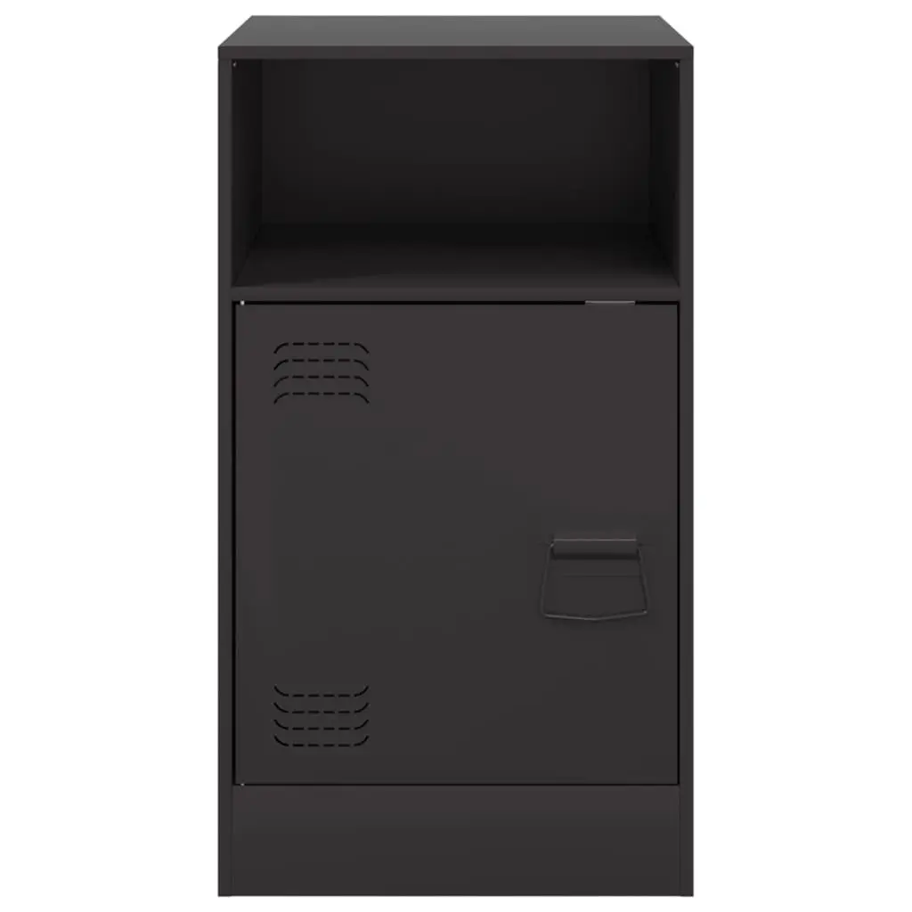 Bedside Cabinet 2 Piece Black Storage Nightstand Bedroom Furniture
