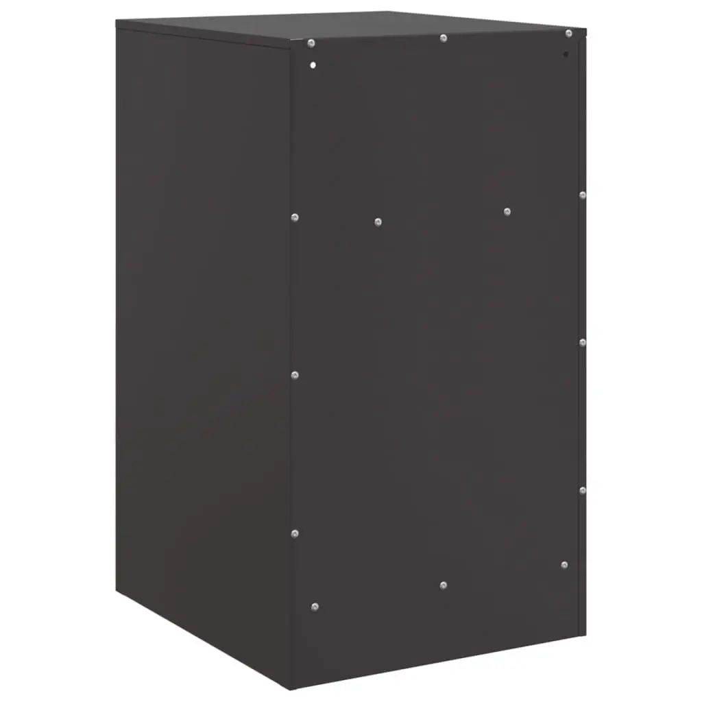 Bedside Cabinet 2 Piece Black Storage Nightstand Bedroom Furniture