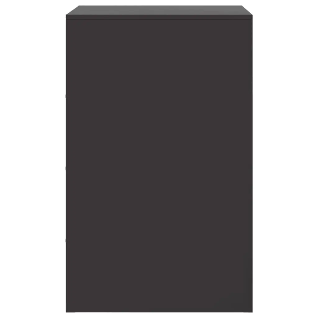 Bedside Cabinet 2 Piece Black Storage Nightstand Bedroom Furniture