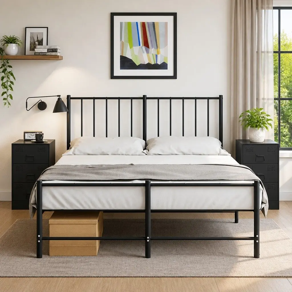 Bedside Cabinets 2 Pieces Black 34.5x39x62cm Storage Nightstand Cabinet