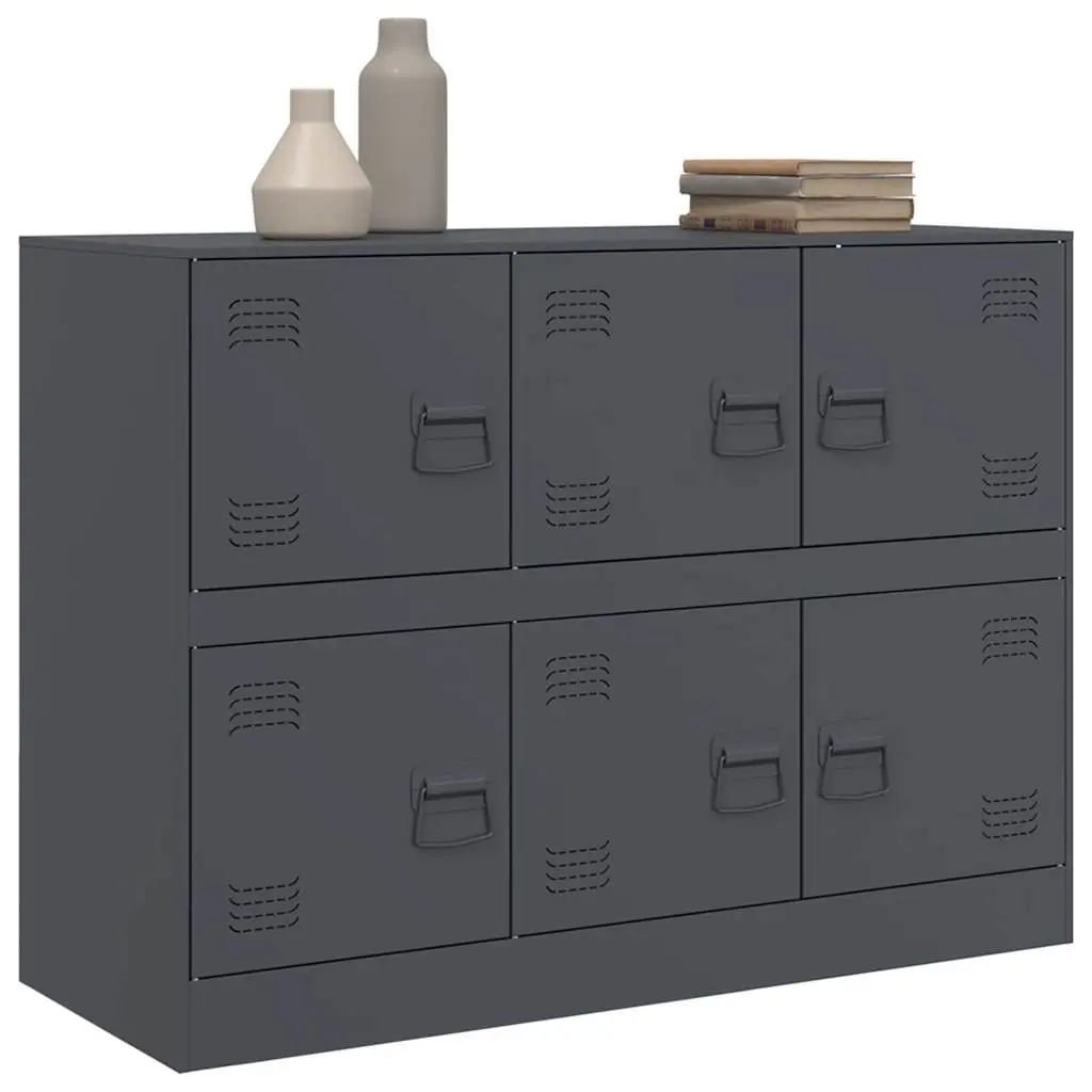 Sideboard Storage Cabinet for Home 99x39x73cm Steel Frame Anthracite