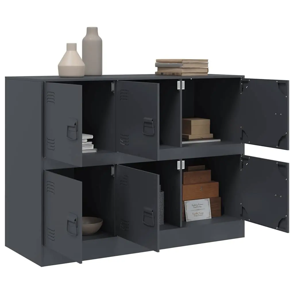 Sideboard Storage Cabinet for Home 99x39x73cm Steel Frame Anthracite