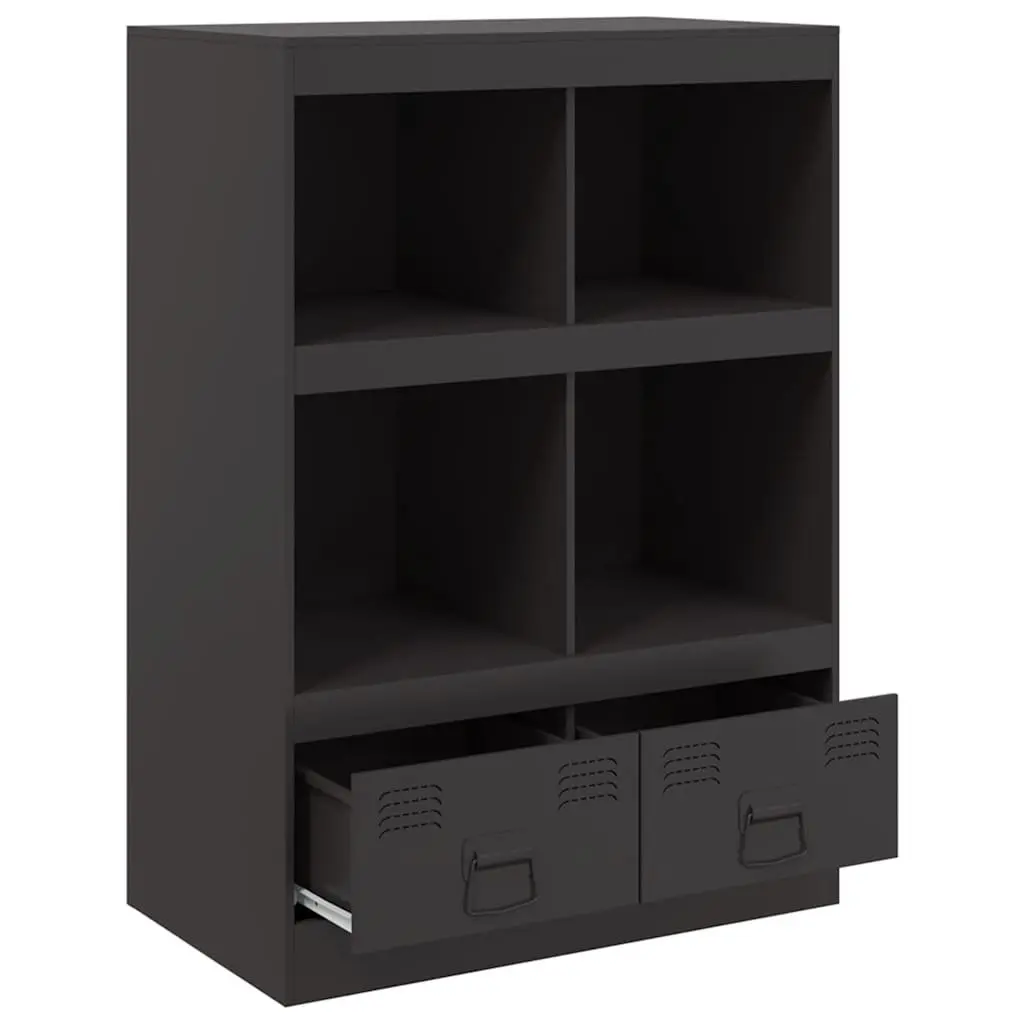 Black Highboard Sideboard Storage Cabinet 67x39x95 cm