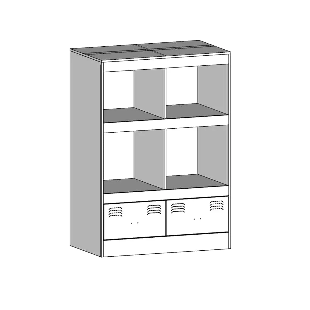 Black Highboard Sideboard Storage Cabinet 67x39x95 cm