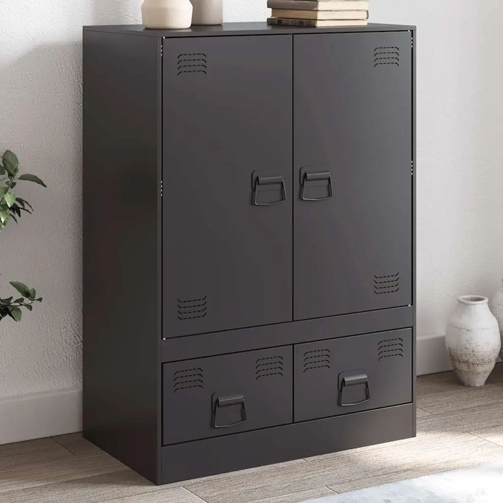 Highboard Storage Cabinet with Cold-Rolled Steel Frame