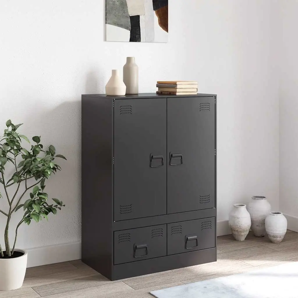 Highboard Storage Cabinet with Cold-Rolled Steel Frame