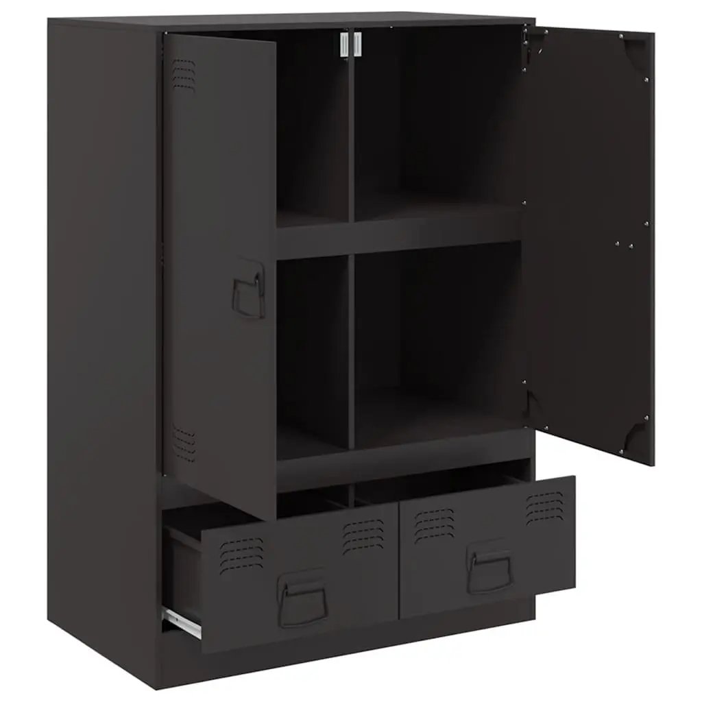 Highboard Storage Cabinet with Cold-Rolled Steel Frame