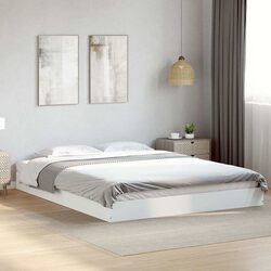 150x200 cm White Engineered Wood Bed Frame Specs