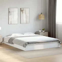 150x200 cm White Engineered Wood Bed Frame Specs