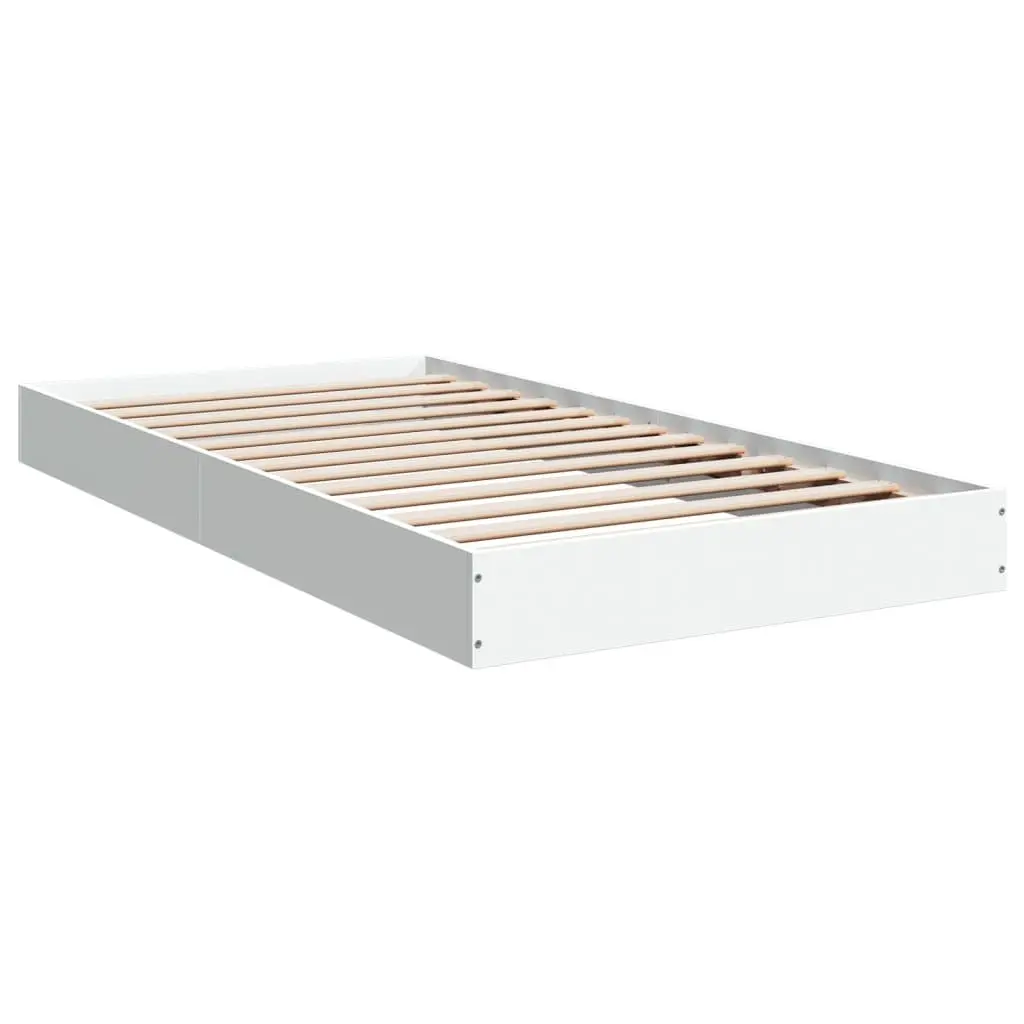White Bed Frame 90x190 cm in Engineered Wood