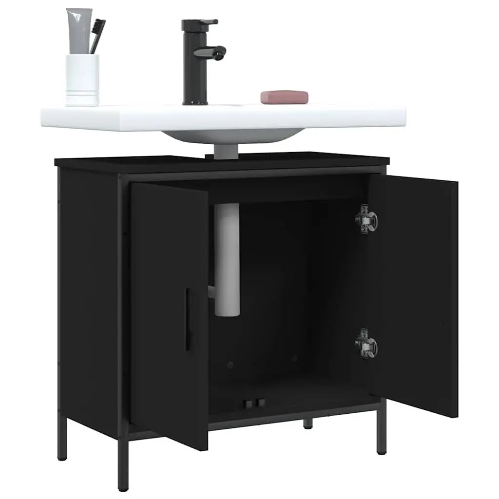 Bathroom Vanity Sink Cabinet Black 60x30x60cm