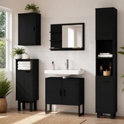 Black Bathroom Vanity Cabinet: Dimensions 60L x 33W x 60H cm