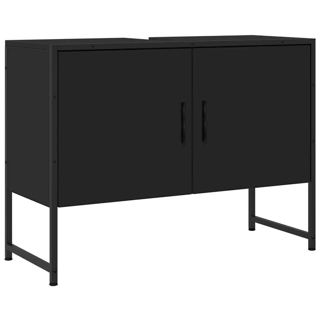 Black Bathroom Sink Cabinet 80x33x60 cm