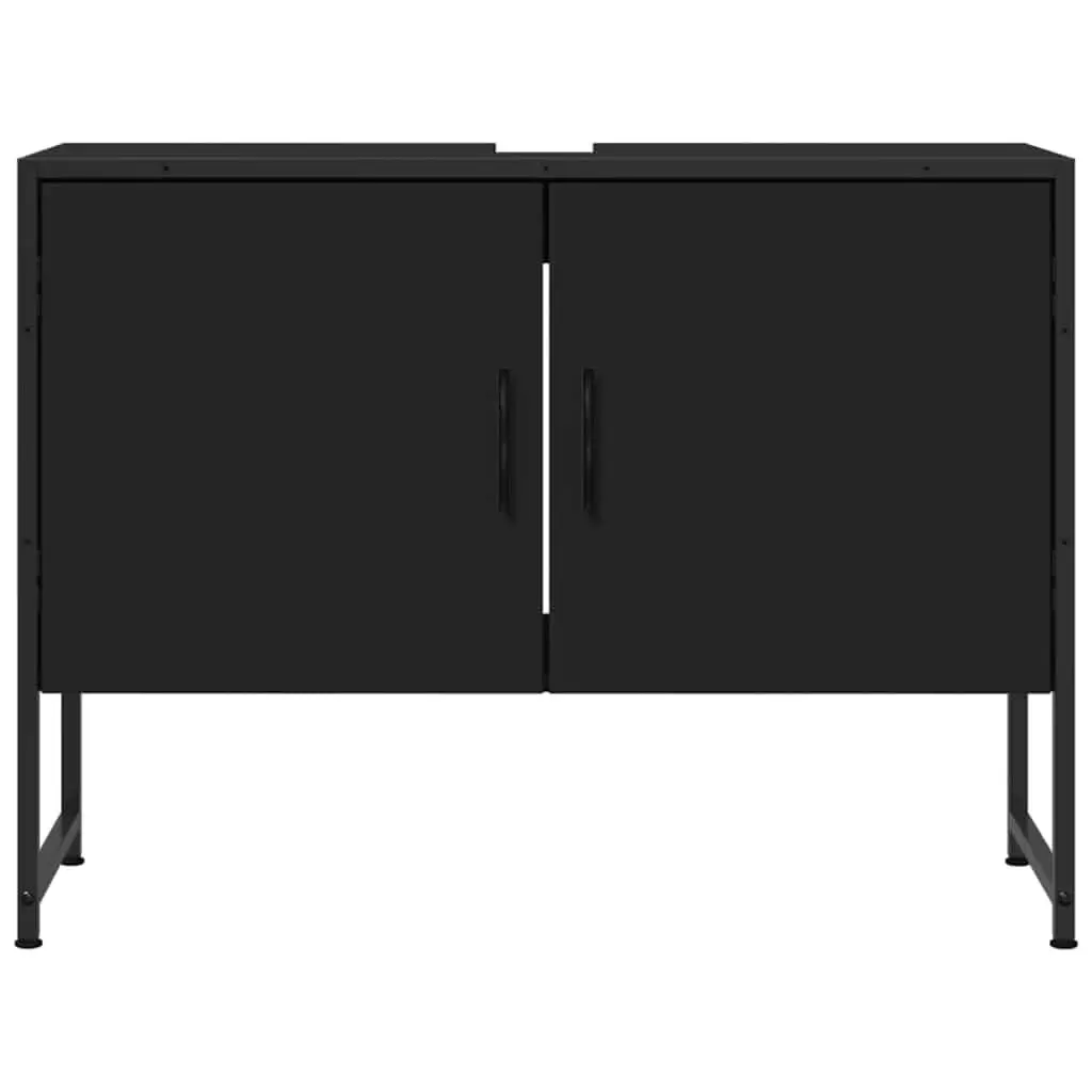Black Bathroom Sink Cabinet 80x33x60 cm