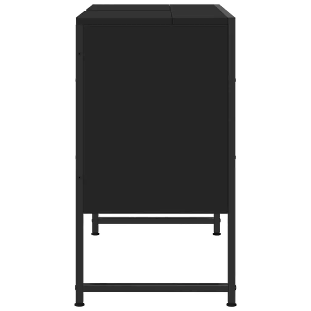 Black Bathroom Sink Cabinet 80x33x60 cm