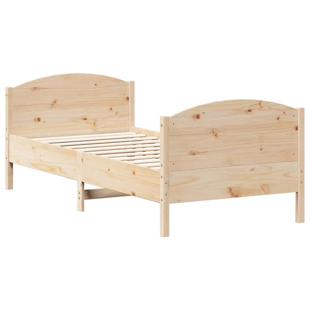 Bed Frame Bedroom 90x190 cm Solid Wood Pine Brown