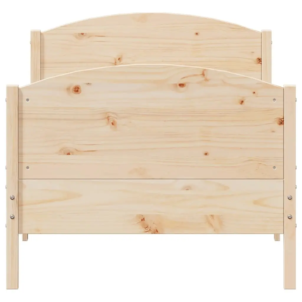 Bed Frame Bedroom 90x190 cm Solid Wood Pine Brown