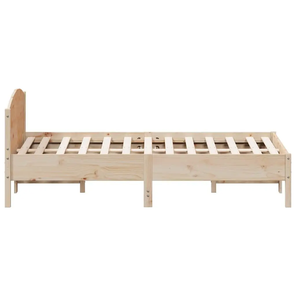 Bed Frame Bedroom 135x190 cm Solid Pine Wood Brown