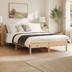 Specifications of Solid Pine Bed Frame 135x190 cm