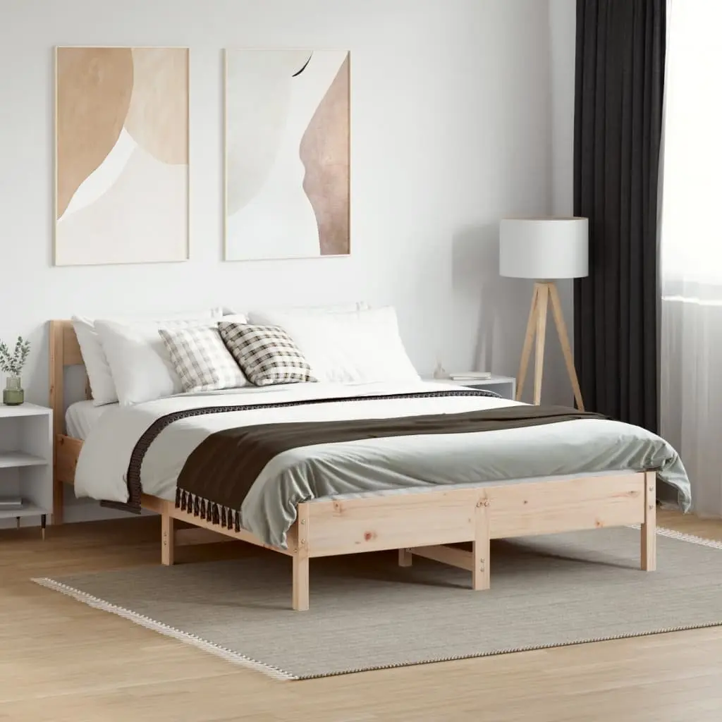 Solid Pine Bed Frame 135x190 cm