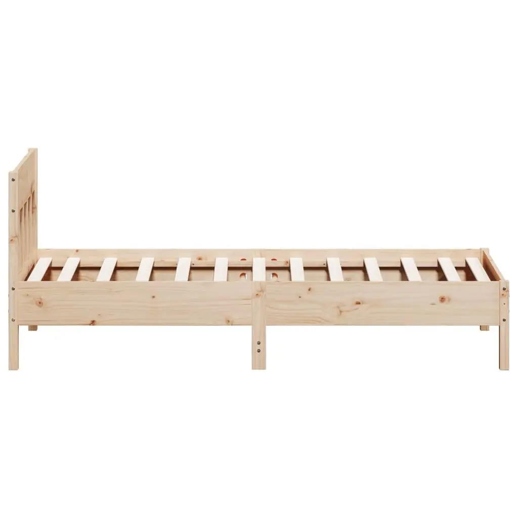 Bed Frame Bedroom 90x190 cm Solid Pine Wood Brown